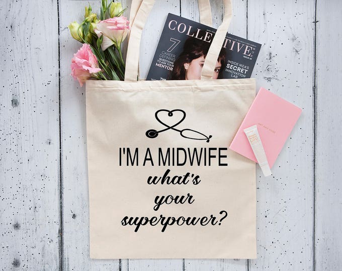 Midwife Gift Midwife Tote Bag Thank You Gift Midwife Tote Canvas Tote