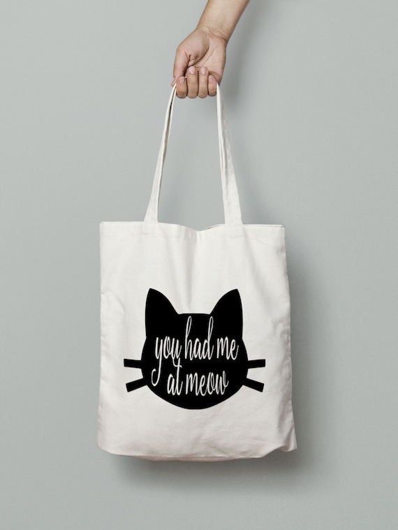 Cat Tote Bag Canvas Tote Bag Printed Tote Bag You Had Me | Etsy