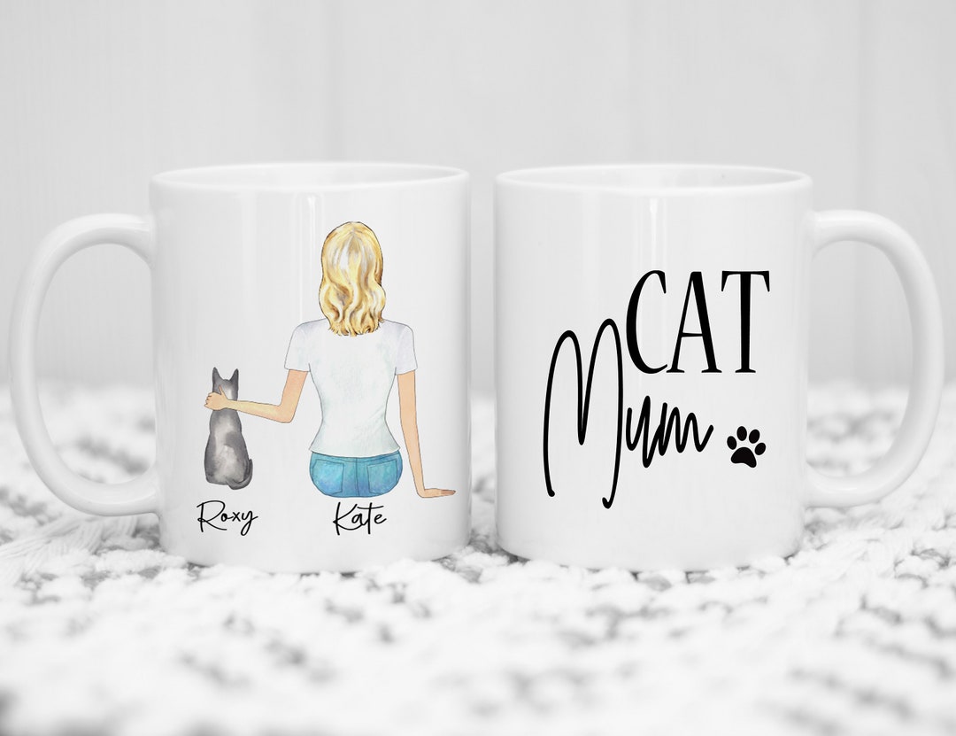 Personalised Cat Mum Mug for Cat Lover Gift, Gift for Fur Mum , Custom
