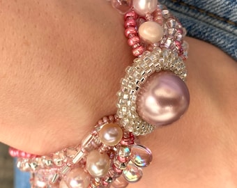 In the Pink Beaded Bracelet Kit by Ann Benson