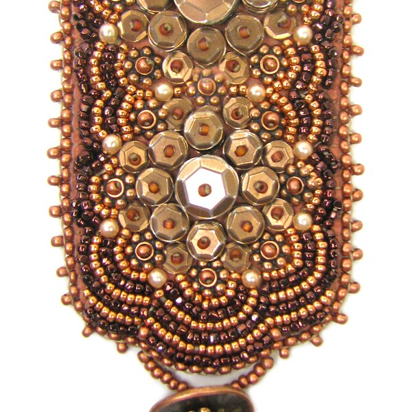 Copperblossoms bead embroidery bracelet kit by Ann Benson