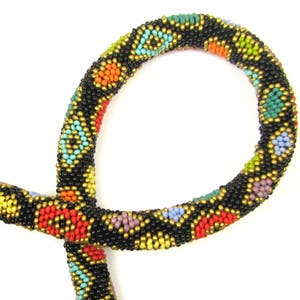Snake of Many Colors Bead Crochet Digital Instant Download Pattern by Ann Benson