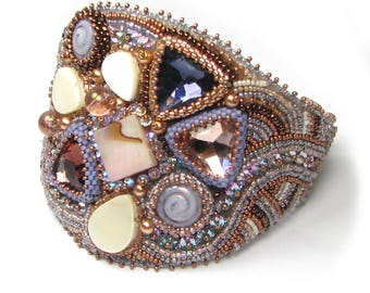 Copper Clad Bead Embroidery Bracelet Kit by Ann Benson