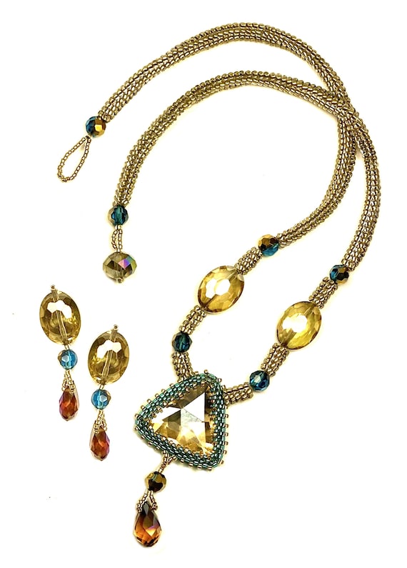 Bead Weaving Necklace and Earrings Kit Triangulation With Etsy
