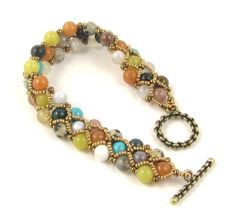 Gemboree Bead Weaving Bracelet Instant Doanload Pattern Etsy