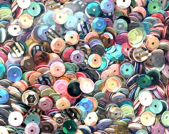 Sequins: choose 6mm or 4mm, 30+ colors,  2.5 oz including metallic, AB, striped, satin colors