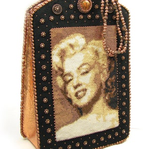 Bombshell Bead Embroidery Purse Instant Download PDF pattern with assembly templates by Ann Benson