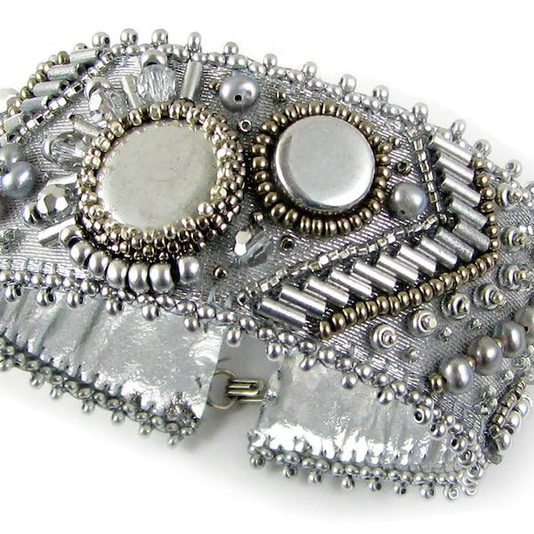 Silver Streak Bead Embroidery Bracelet kit by Ann Benson