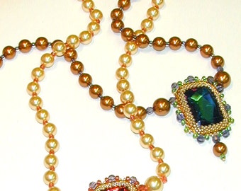 Elizabethan Necklace Instant Download Peyote Stitch Pattern by Ann Benson