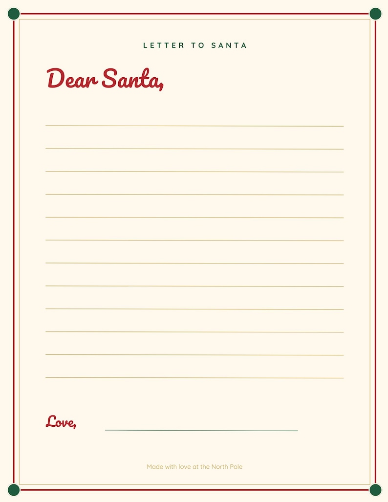 Editable Letter to Santa Template, Canva Christmas Wish List & Nice ...