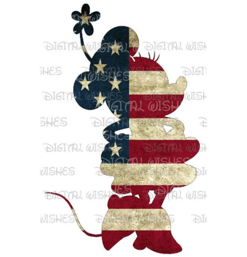 Download USA Minnie Mouse American flag 4th of July silhouette ...