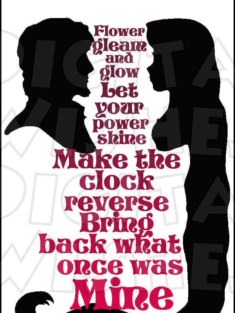 Cinderella & Prince Charming Silhouette with Lyrics Digital Etsy