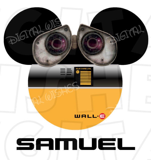 Wall E Mickey Mouse Head Ears Digital Iron on Transfer Clip Etsy