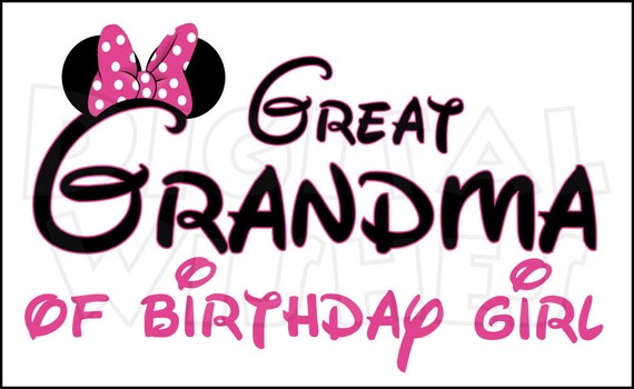 Download Minnie Mouse Ears Great Grandma Of The Birthday Girl Digital Etsy