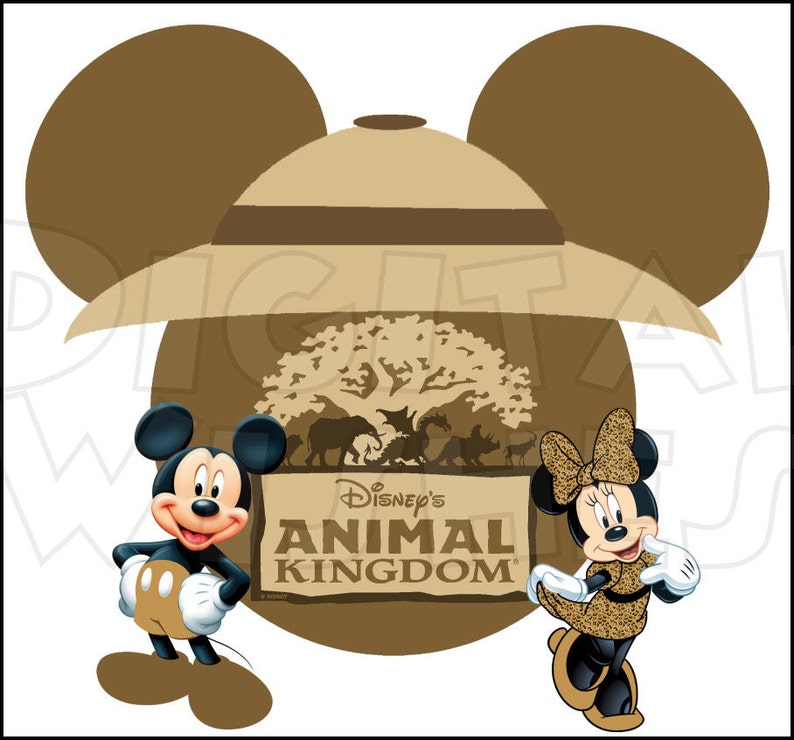 Download Animal Kingdom Mickey Mouse head ears with Mickey and Minnie | Etsy