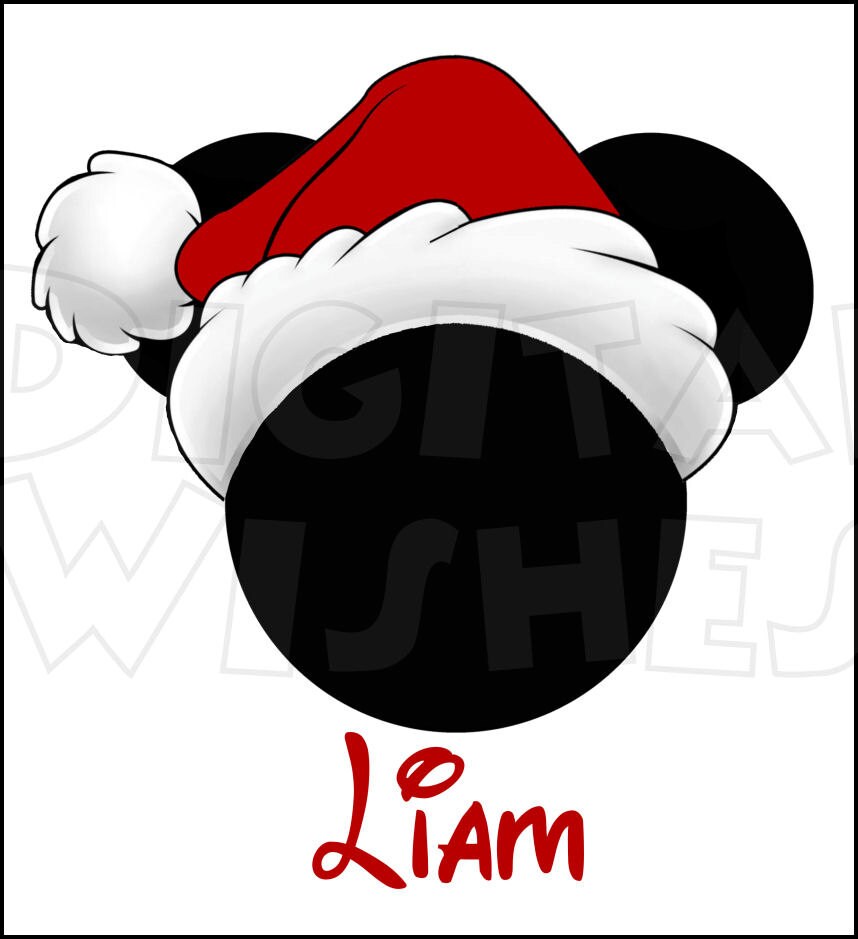 Mickey Mouse Head Ears Christmas Santa 