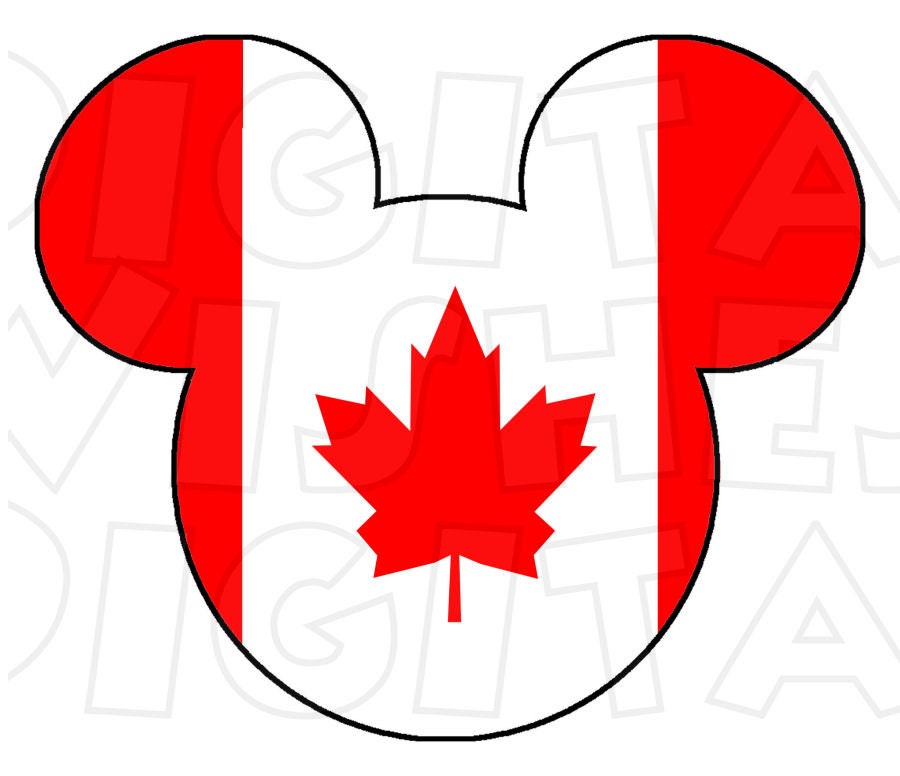 Canada Mickey Mouse head ears flag Digital Iron on transfer Etsy