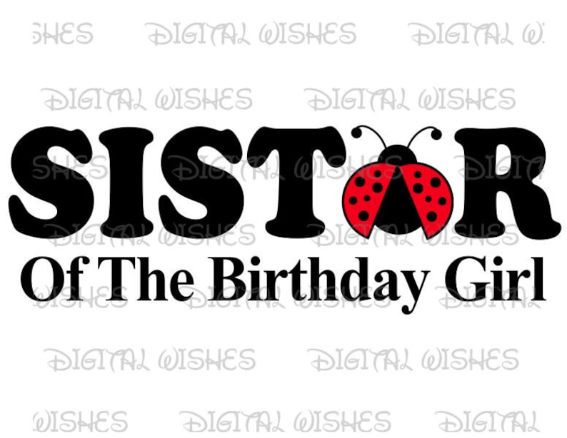 Download Ladybug Sister of the Birthday Girl Digital Iron on ...