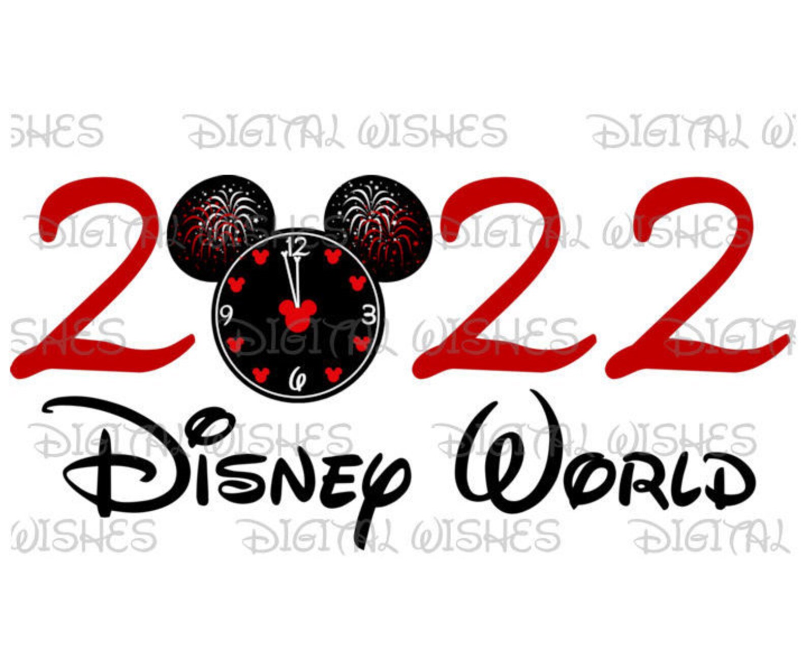 Countdown clock New Year 2022 Disney World Mickey Mouse head  Etsy