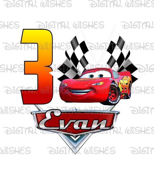 Lightning McQueen from Cars Birthday Image PERSONALIZED name Etsy Lightning McQueen from Cars Birthday Image PERSONALIZED name Etsy