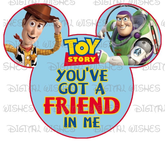 Toy Story Buzz & Woody You've got a friend in me Mickey Etsy