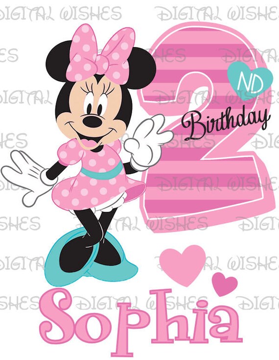 images Clipart Minnie Mouse 2Nd Birthday minnie mouse 2nd birthday image personalized name digital iron etsy