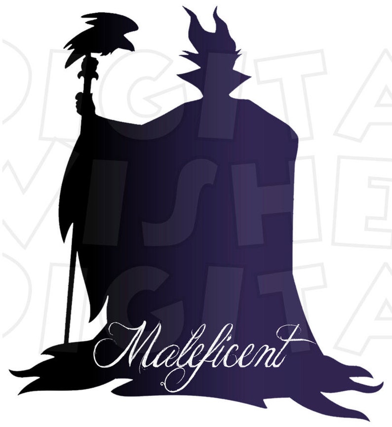 Maleficent Silhouette Digital Iron on Transfer Clip Art | Etsy