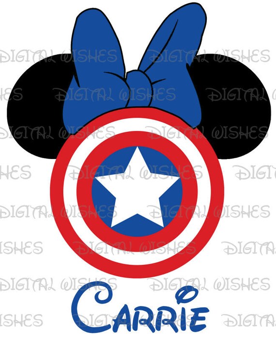 CAPT Marvel Minnie Ears! Iron-On OR Magnet