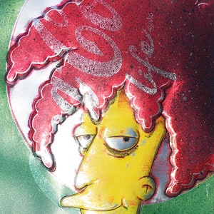 Hand Signed Print by Chris Duncan, SIDESHOW BOB on Coke Life can, Comic, Fan Art, Street Art, Disney, Fandom, Geek, Urban Art, Recycled Art