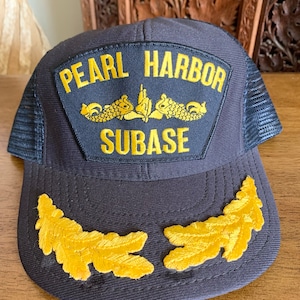 Pearl Harbor Hawaii Cap with Custom Back Text Navy at Amazon