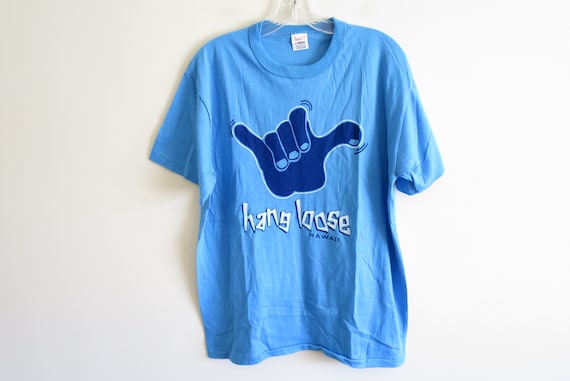 Vintage 70's Hang Loose Hawaii shaka graphic t-shirt … - Gem