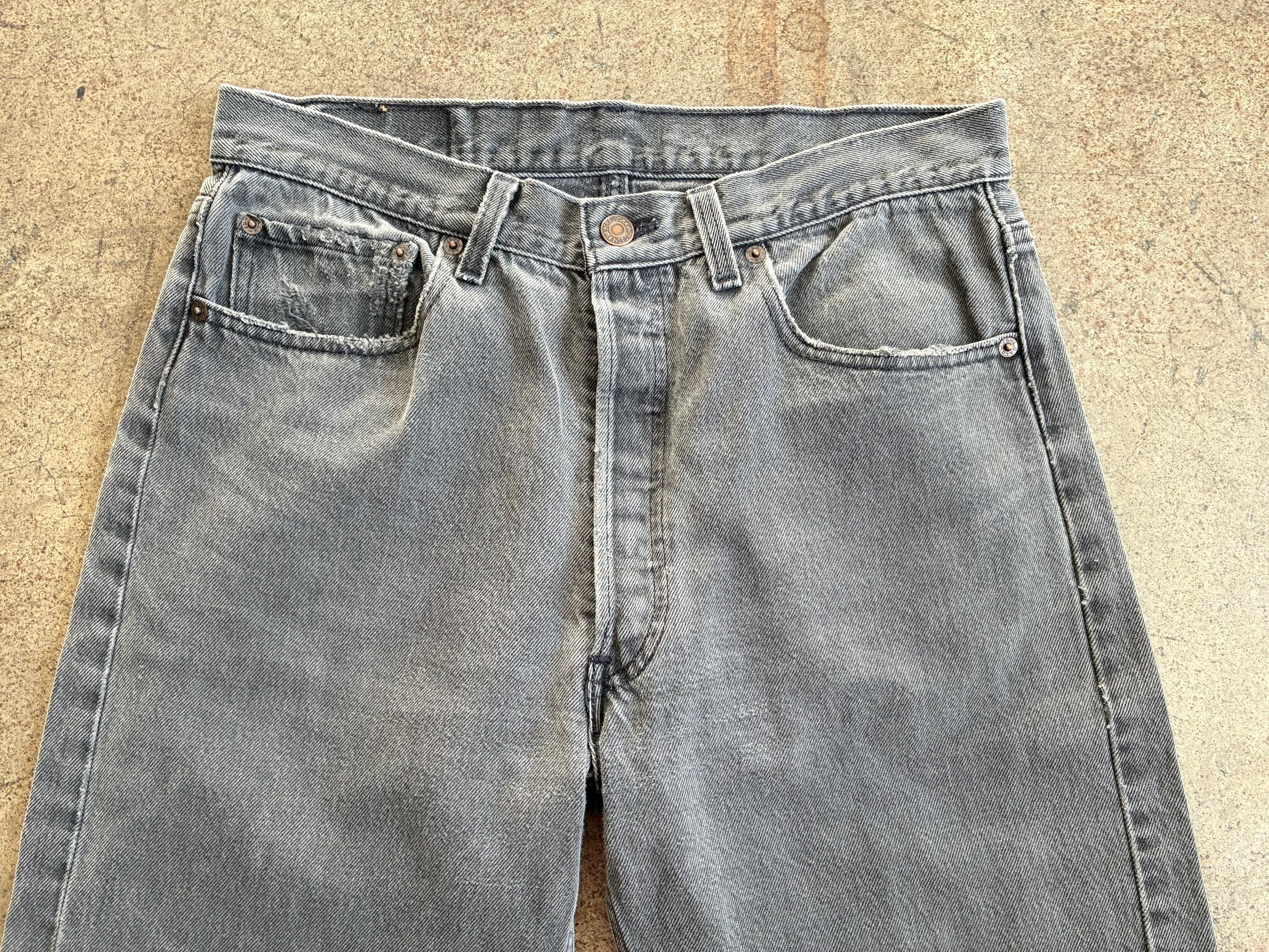 Vintage 80's 90's Levi's 501 Faded Black Denim Jeans | 33 X 32