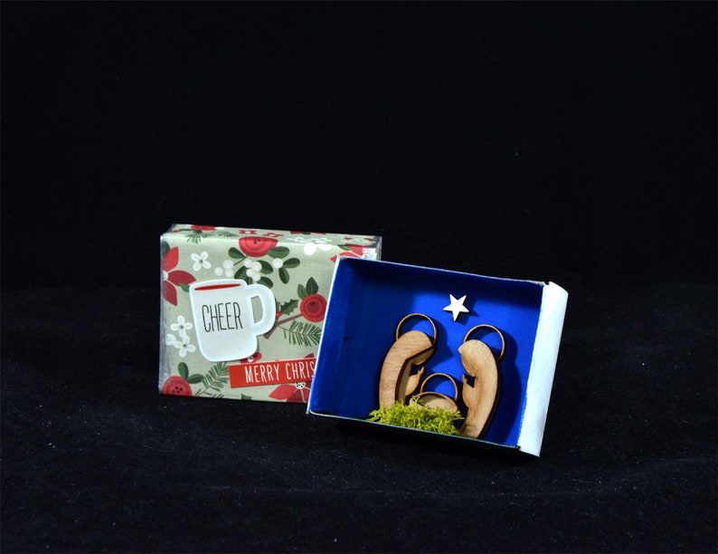 Wooden nativity scene in matchbox nativity scene nativity Etsy