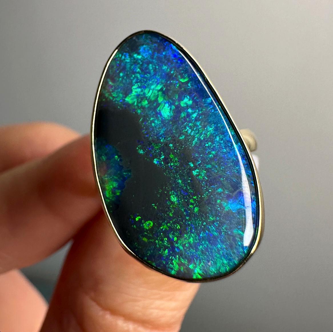 Australian Black Opal Ring - Etsy Singapore Australian Black Opal Ring - Etsy Singapore