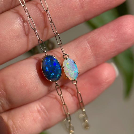 14K Yellow gold bracelets with Australian opals
