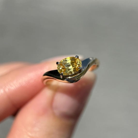 14K Yellow and White gold Caia ring with Yellow Sapphire SZ 5