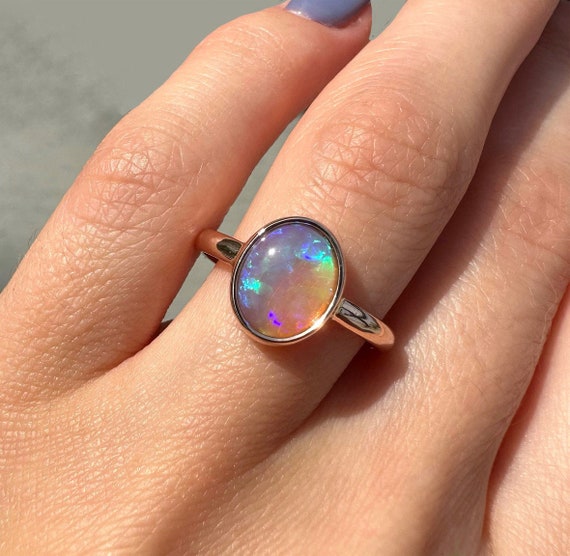 Crystal Opal Heart Opal Ring in Sterling Silver, Size K (In Stock) – Sarah  Gardner Jewellery