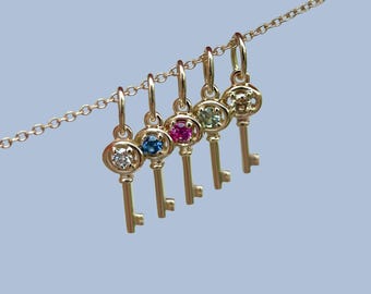 Gold Gemstone Key Charm – Signature Keys Collection