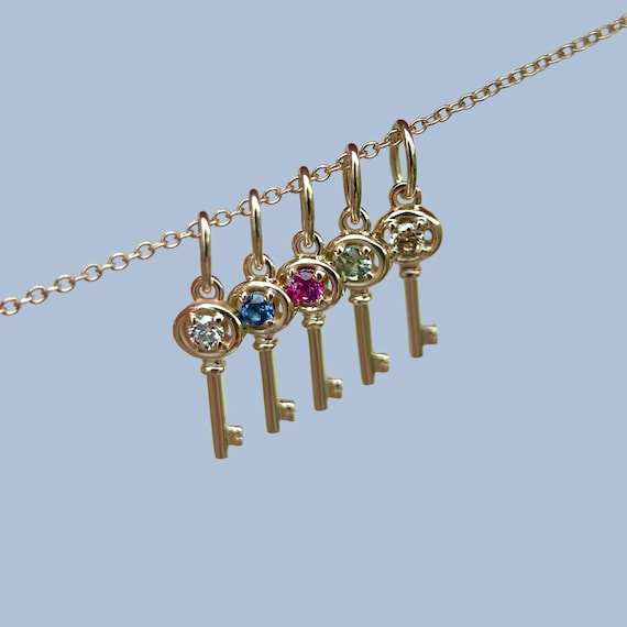 Gold Gemstone Key Charm – Signature Keys Collection