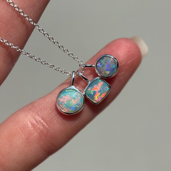 Sterling silver and Australian Opal pendants