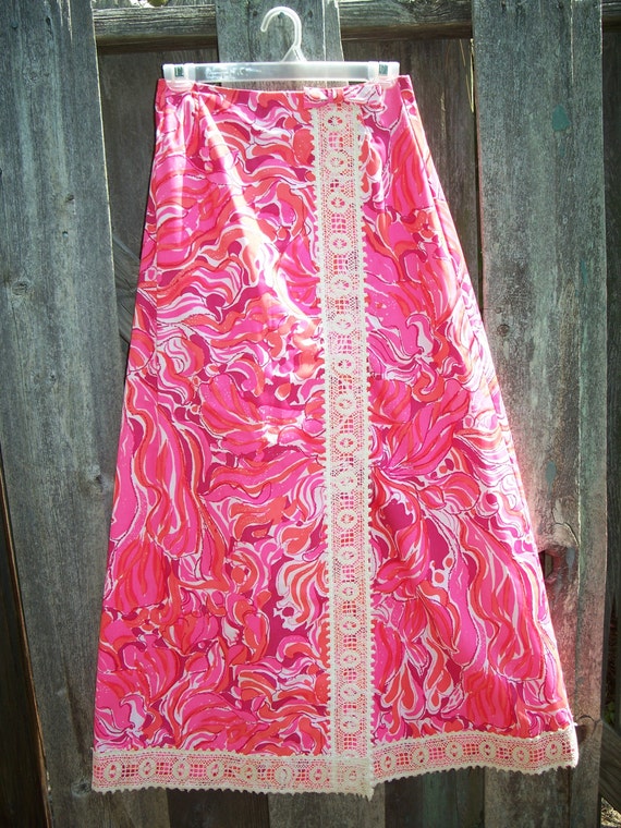 Vintage The Lilly Pulitzer Long Maxi Skirt Psyched