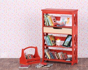 1/6 scale furniture, doll Bookcase, Bookshelf, Display cabinet. Miniature bookcase for 12” doll/dollhouse wardrobe shelves