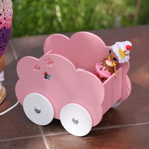 12-15 inch miniature cart for doll needs, Small toy box, doll wagon, the cloud looking cart