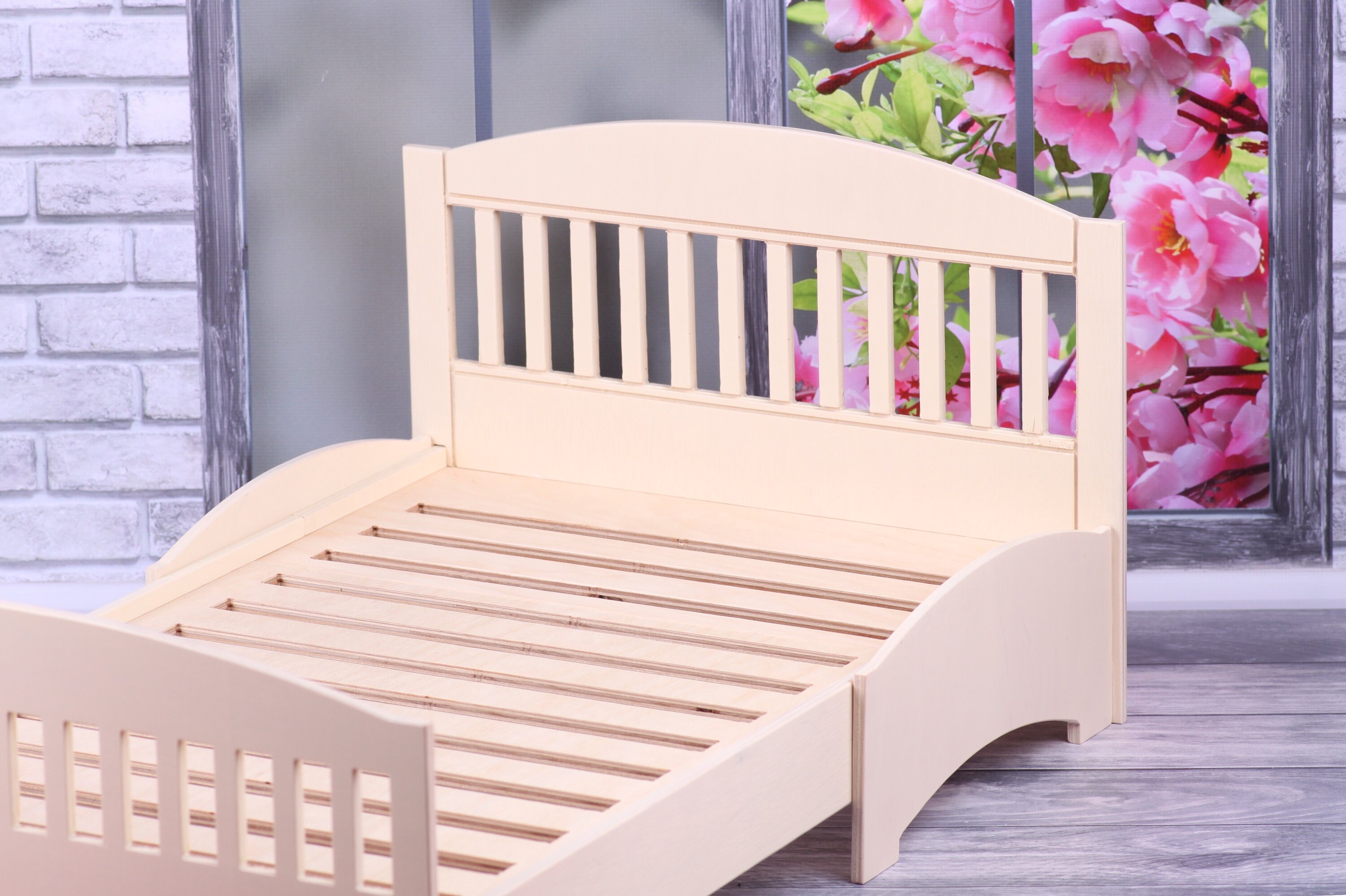 18 inch doll Bed. Wood bed for American dolls Gotz Meadow. Etsy