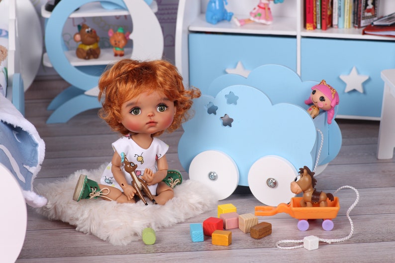 doll roomboxes dollhouses Miniature toy box 18 inch doll furniture toy box toys for dolls 14 scale 15-18 inch doll wagon
