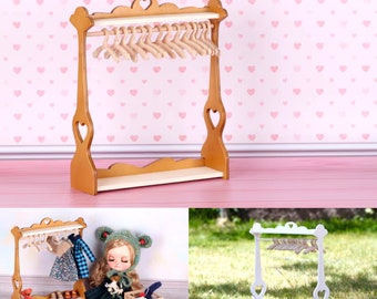 Clothes rack for 8-11 inch dolls miniature furniture dollhouse