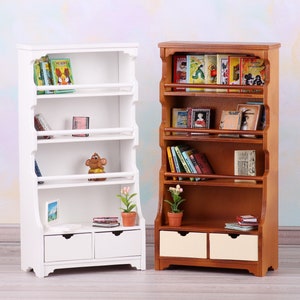 1/6 scale furniture, doll Bookcase, Bookshelf, Display cabinet. Miniature bookcase for dollhouse wardrobe shelves
