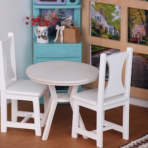 1/6 scale round dining table + 2 chairs for 12” doll