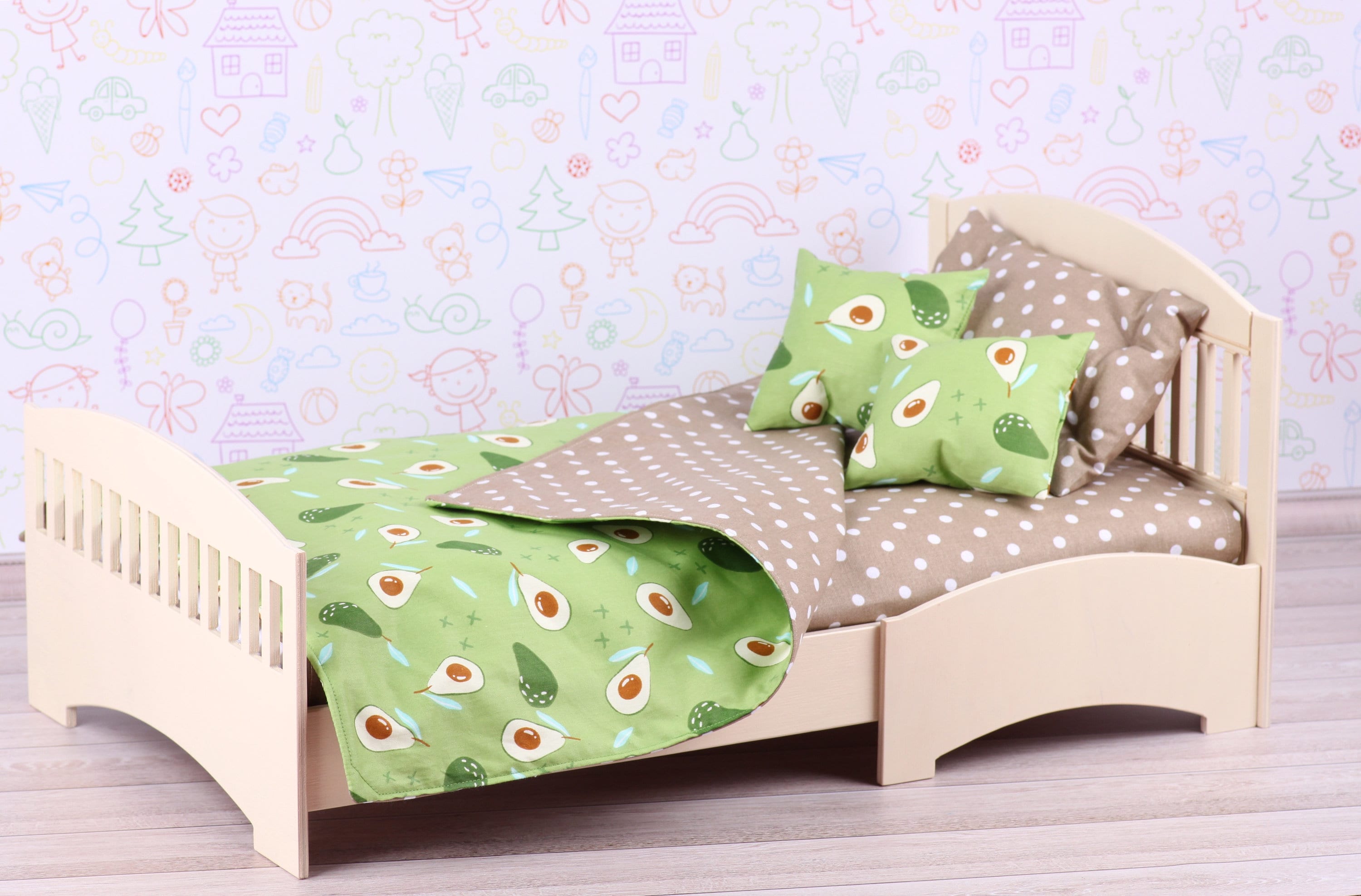 18 inch doll Bed. Wood bed for American dolls Gotz Meadow. Etsy