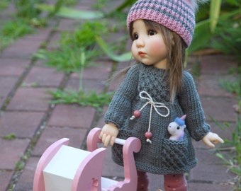 15” Baby doll carriage, miniature stroller, doll wagon, cart, miniature crib, Meadow Mae/Aya doll pram